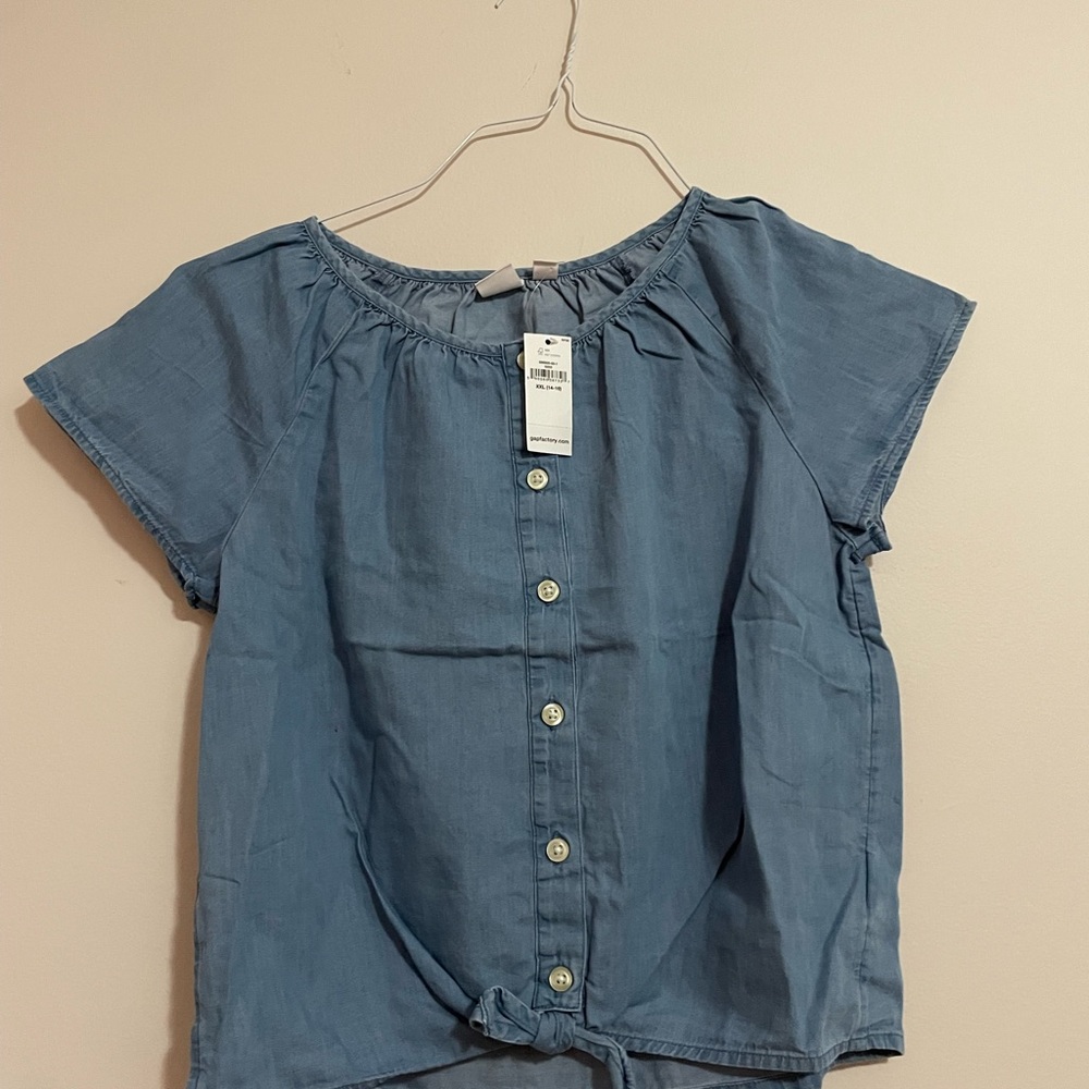 GAP Light Blue Button-Up Blouse